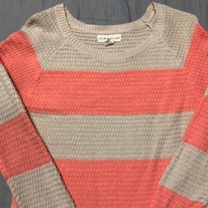 Cream and orange striped sweater